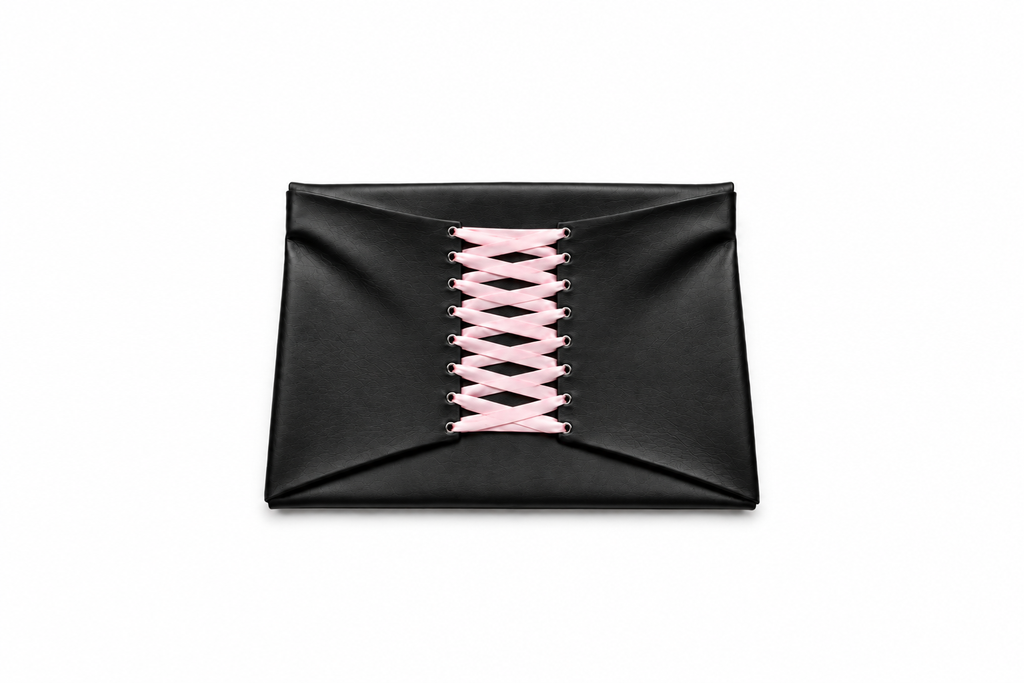 Black Leather Corset Laptop Case
