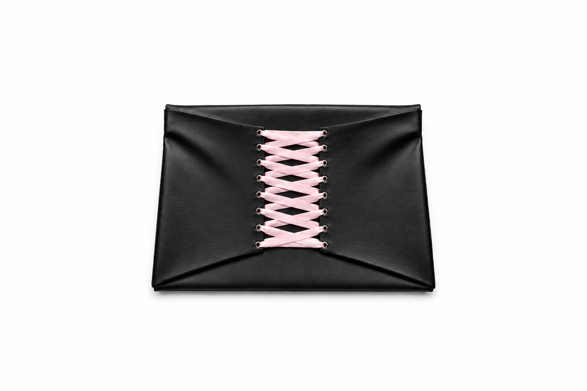Black Leather Corset Laptop Case