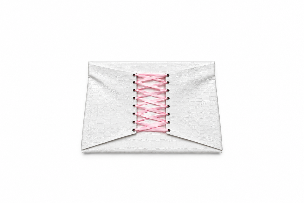 White Leather Corset Laptop Case