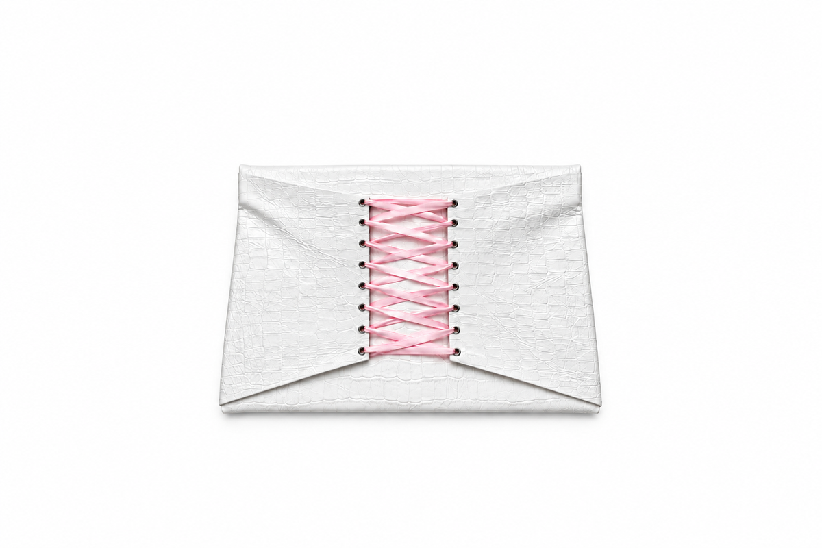 White Leather Corset Laptop Case