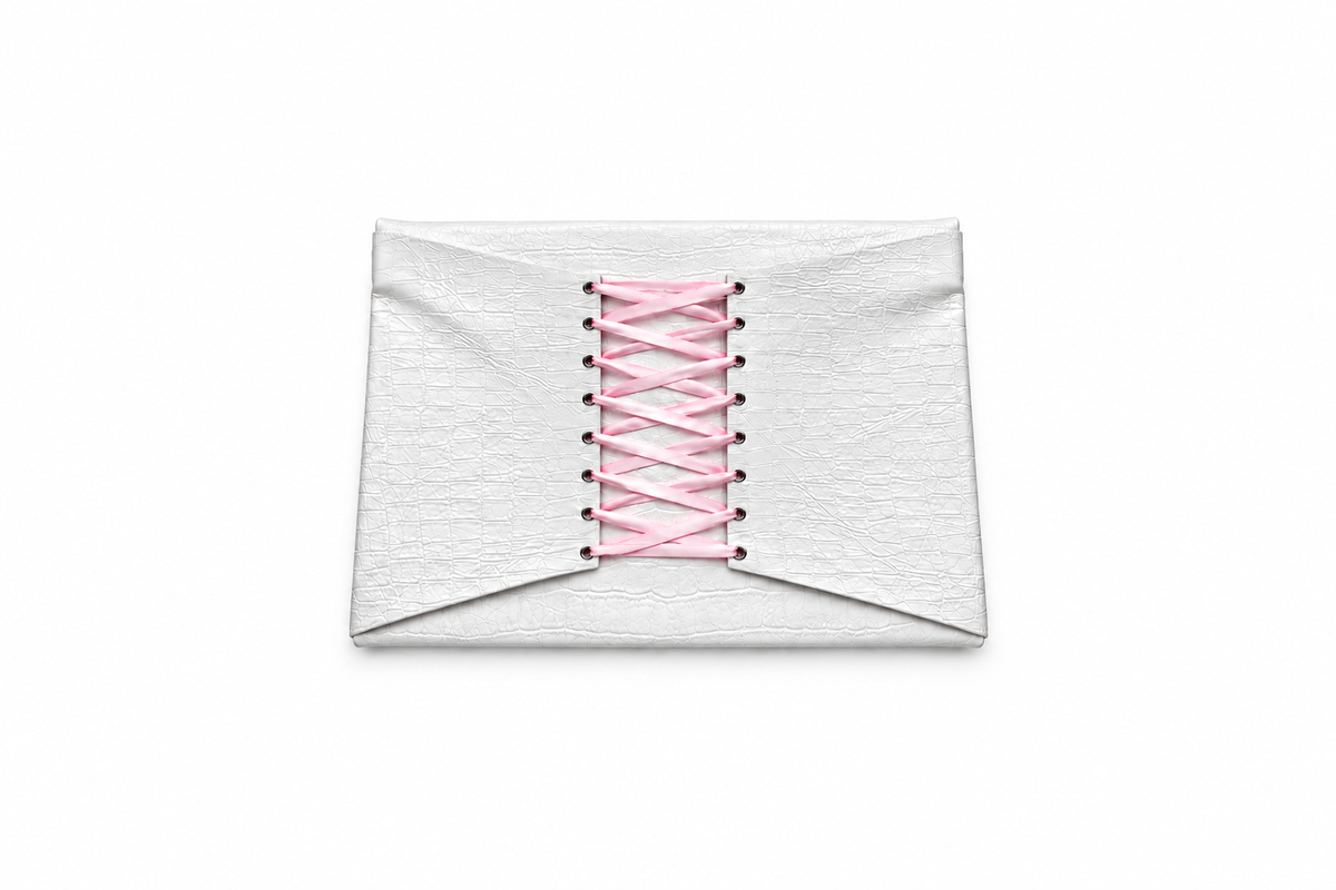 White Leather Corset Laptop Case